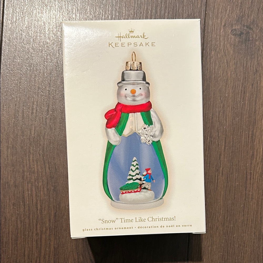 Hallmark Snowman Ornament with Red and Green Accents